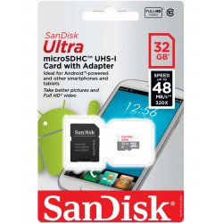SanDisk microSDHC Flash Memory Card with Adapter (32GB Class 10)